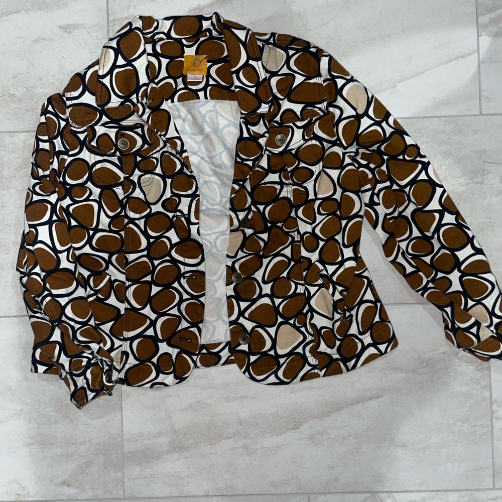 Artistic print denim jacket